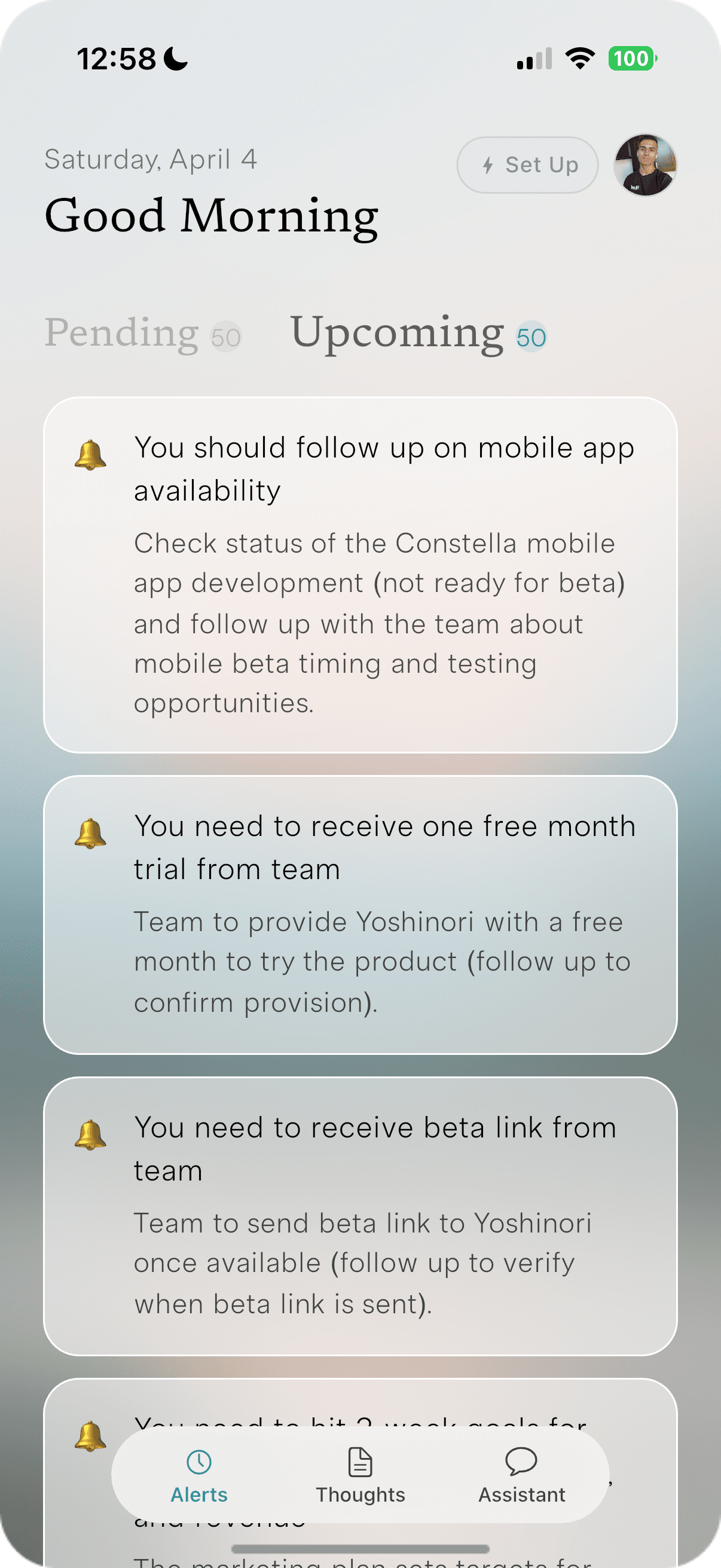 Upcoming Tasks